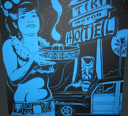 Tiki Hotel - 48x48 in. - Available - SOLD
